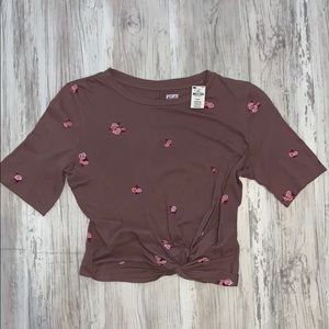 PINK Twist-Front Crop Top